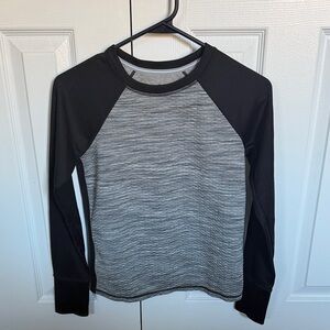 Athleta Black and Gray Long Sleeve Shirt - XXS- Athleisure